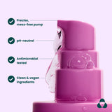 Uresta cleanser. Precise mess-free pump. pH-neutral. Antimicrobial tested. Clean and vegan ingredients.